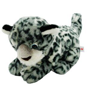 Aurora Snow Leopard Plush 8 inch Spotted Stuffed Animal White Black